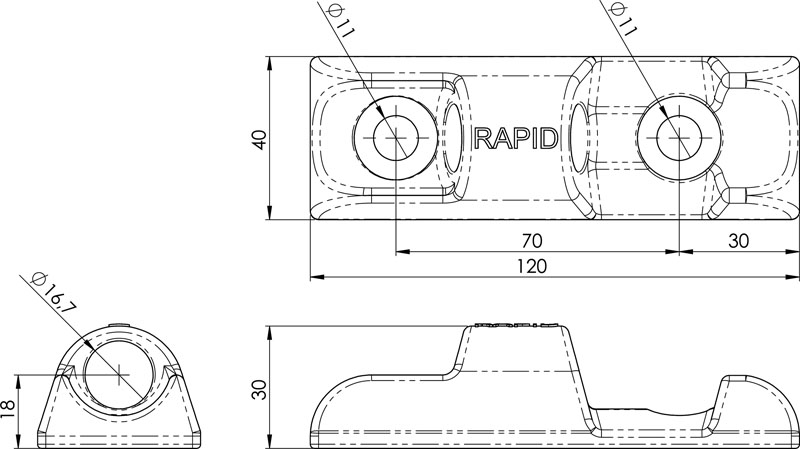 Scharnierlager Rapid TIR zum Anschrauben