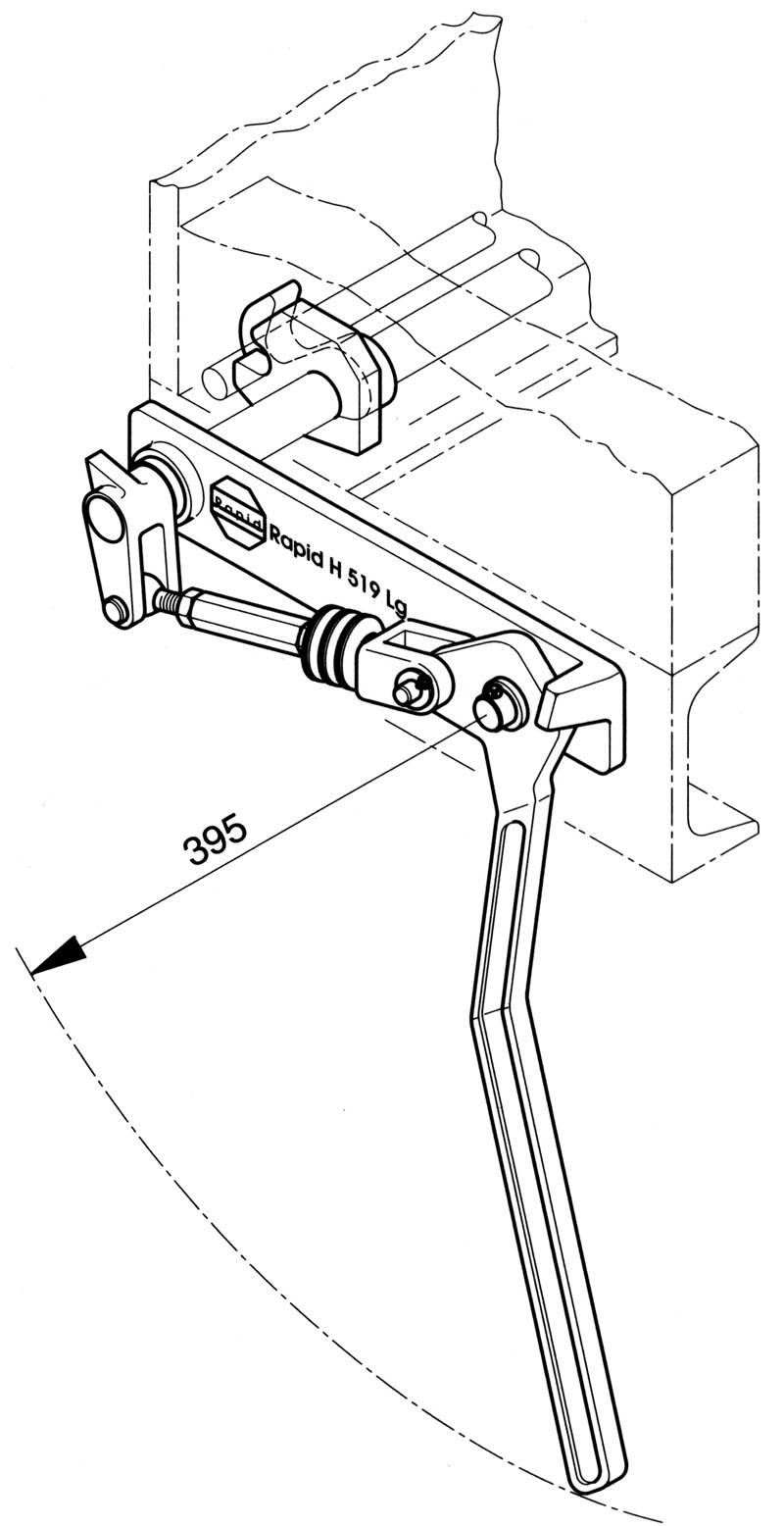 Übertotpunktspanner Rapid H519 seitlich - Hebel lang unten