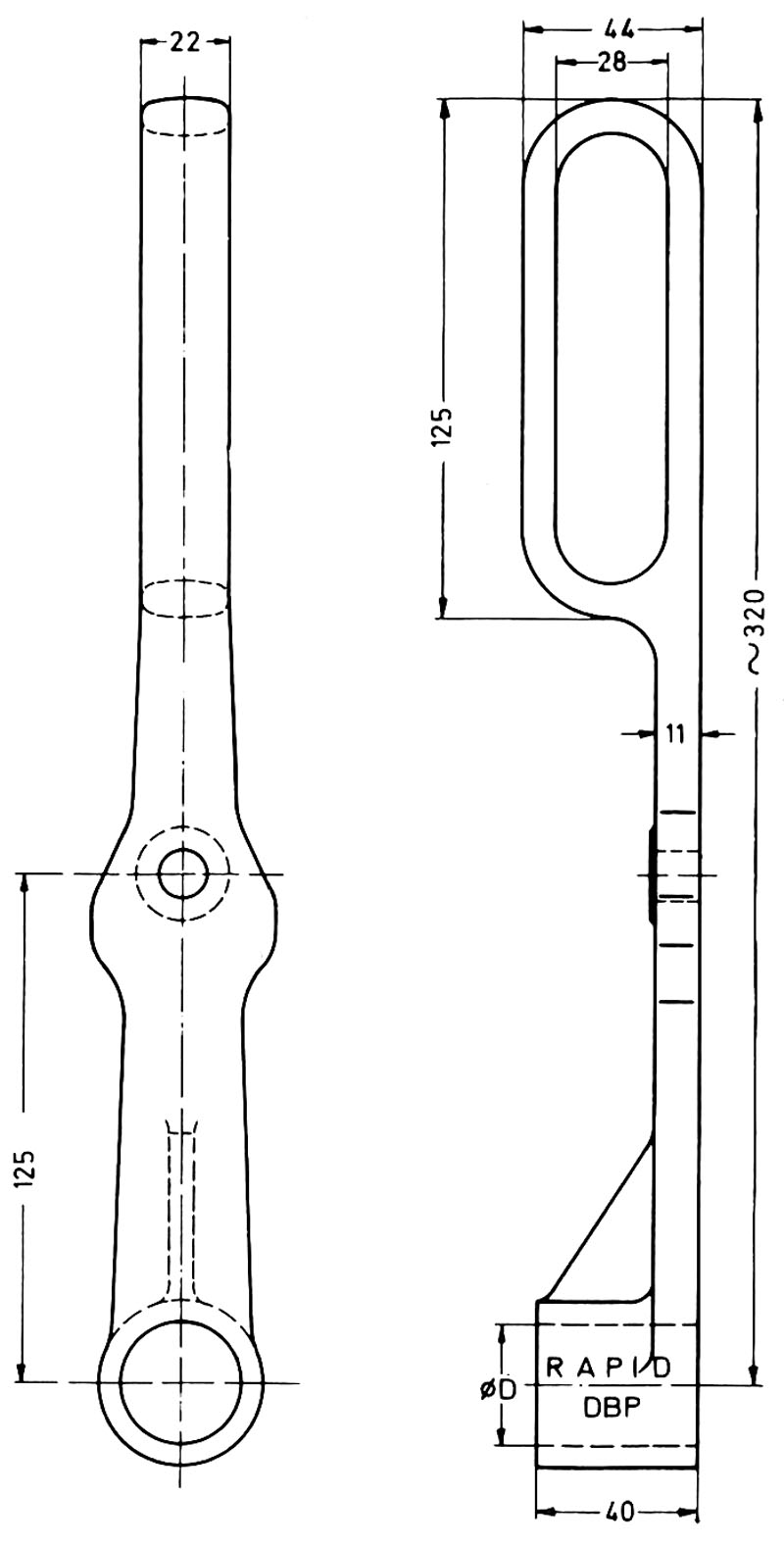 Bedienungshebel Rapid H119E / H120A
